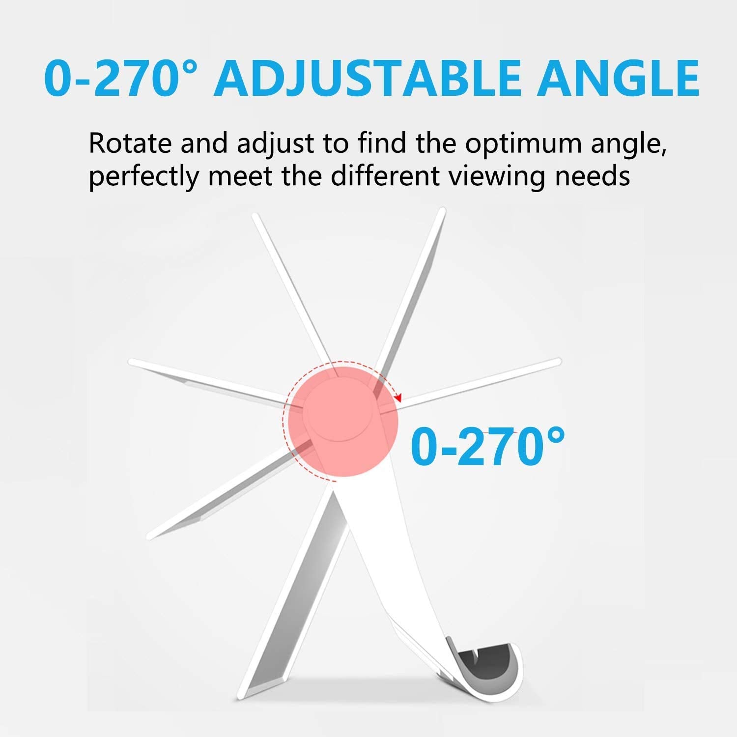 Pokanic Cell Phone Multi-Angle Stand Holder Mount Cradle Organizer Charger Station Tablet Desktop Bed Office School Kitchen Travel Foldable Portable Adjustable Universal Smartphones