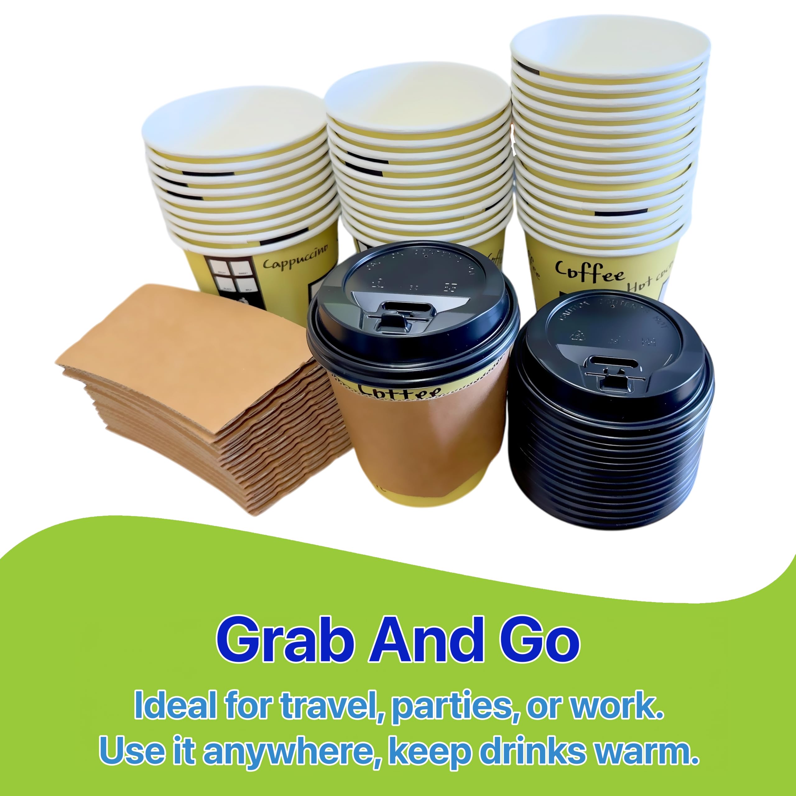 Pokanic Paper Cups oz Pack Disposable Hot Cold Beverage Drinking Coffee Water Juice Tea Party Travel Events Cafe Restaurant School Office Home Kitchen