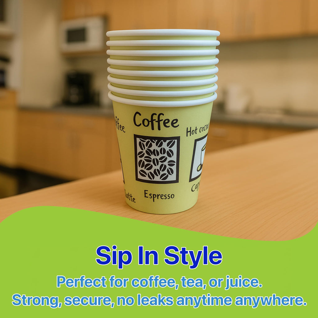 Pokanic Paper Cups oz Pack Disposable Hot Cold Beverage Drinking Coffee Water Juice Tea Party Travel Events Cafe Restaurant School Office Home Kitchen
