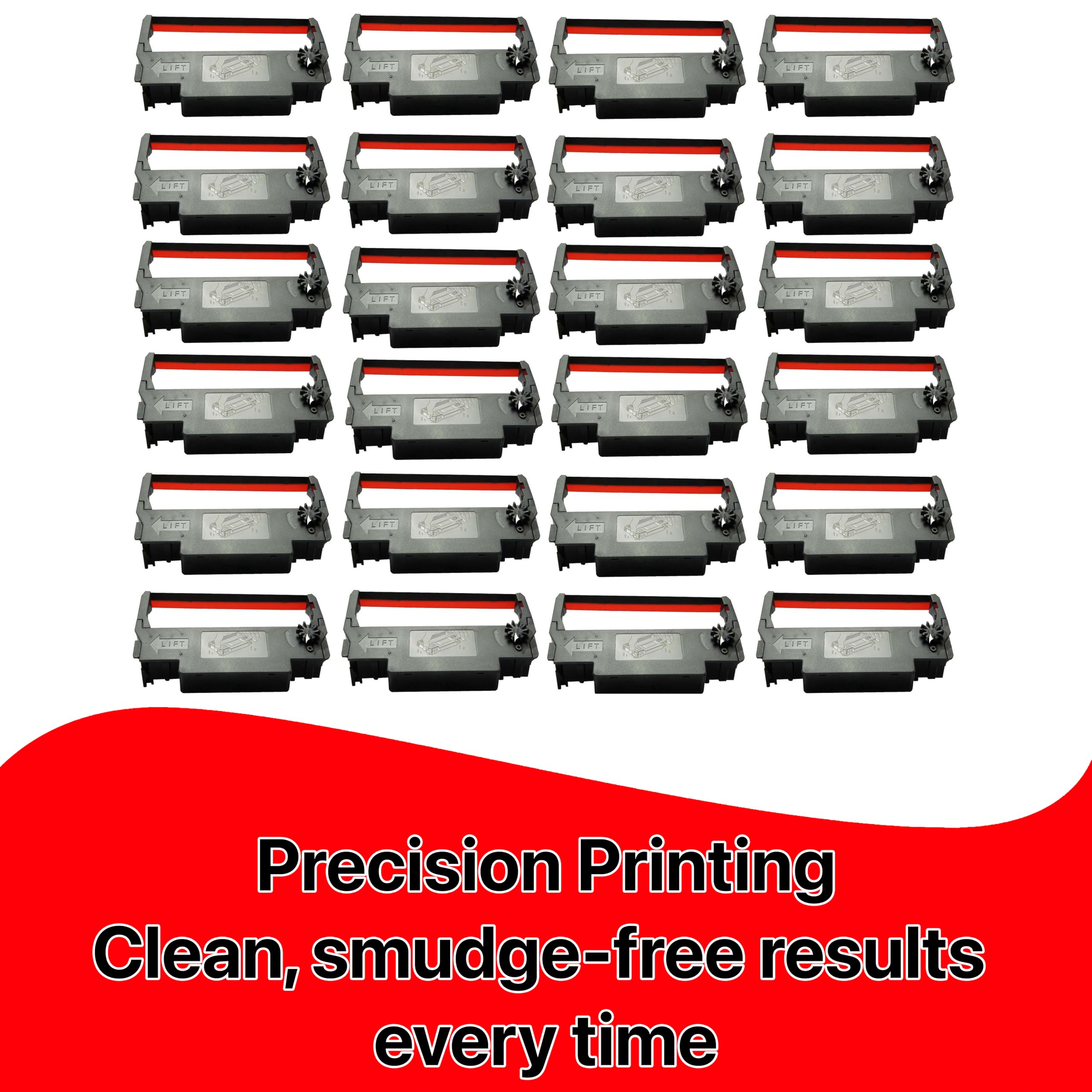 POKANIC ERC-30/34 / 38 Black and Red Ink Ribbon Cartridge Roller Replacement Receipt Kitchen Printer Compatible with Epson TM-200, TMU-220, TMU-230, Bixolon, SNBC SRP-275, SRP-270, BTP-M280
