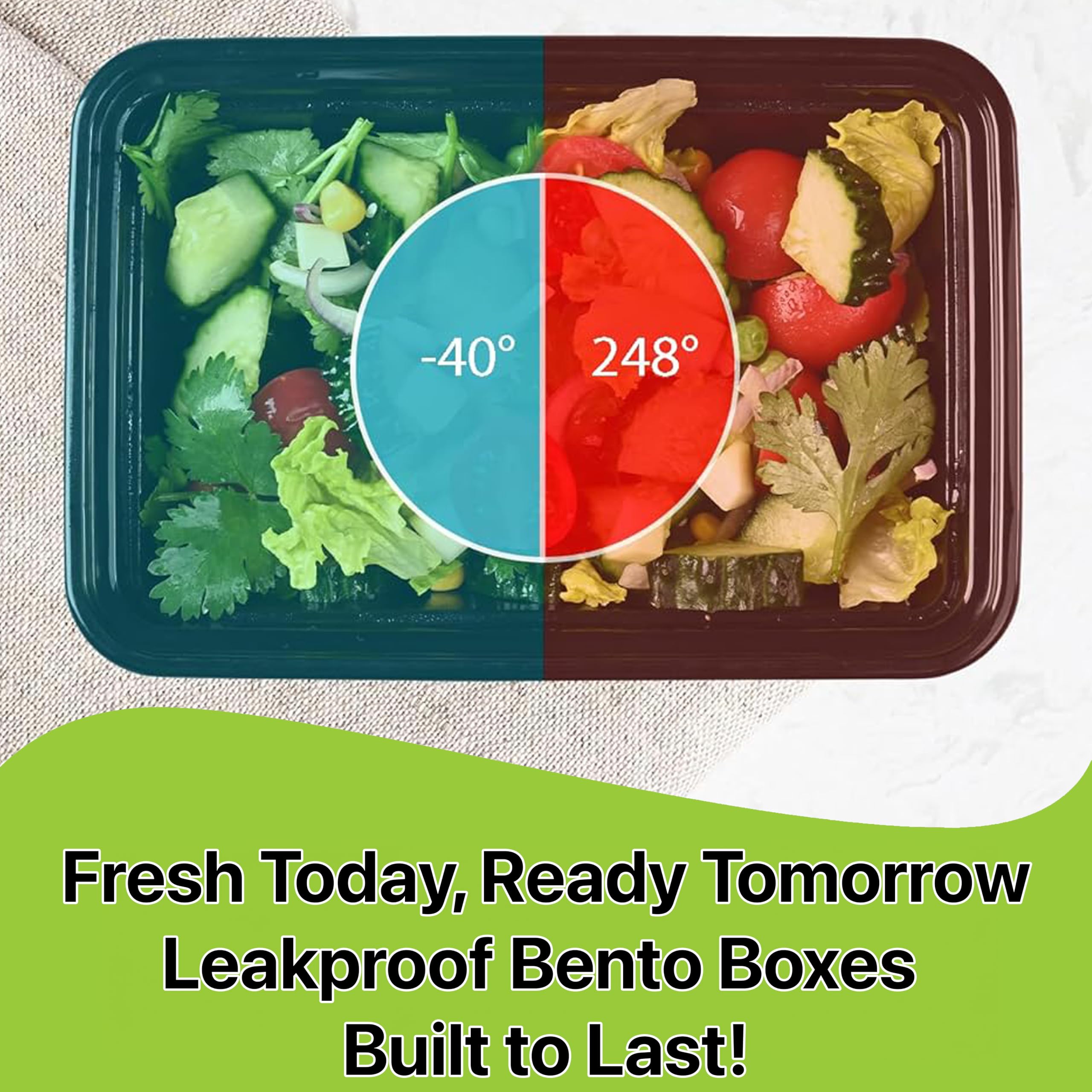 Pokanic Meal Prep Containers [ Set] oz with Lids, 1 compartment, Stackable, Reusable, Leakproof, Food Safe, Microwave, Freezer & Dishwasher Safe for Food Prep Storage Bento Box