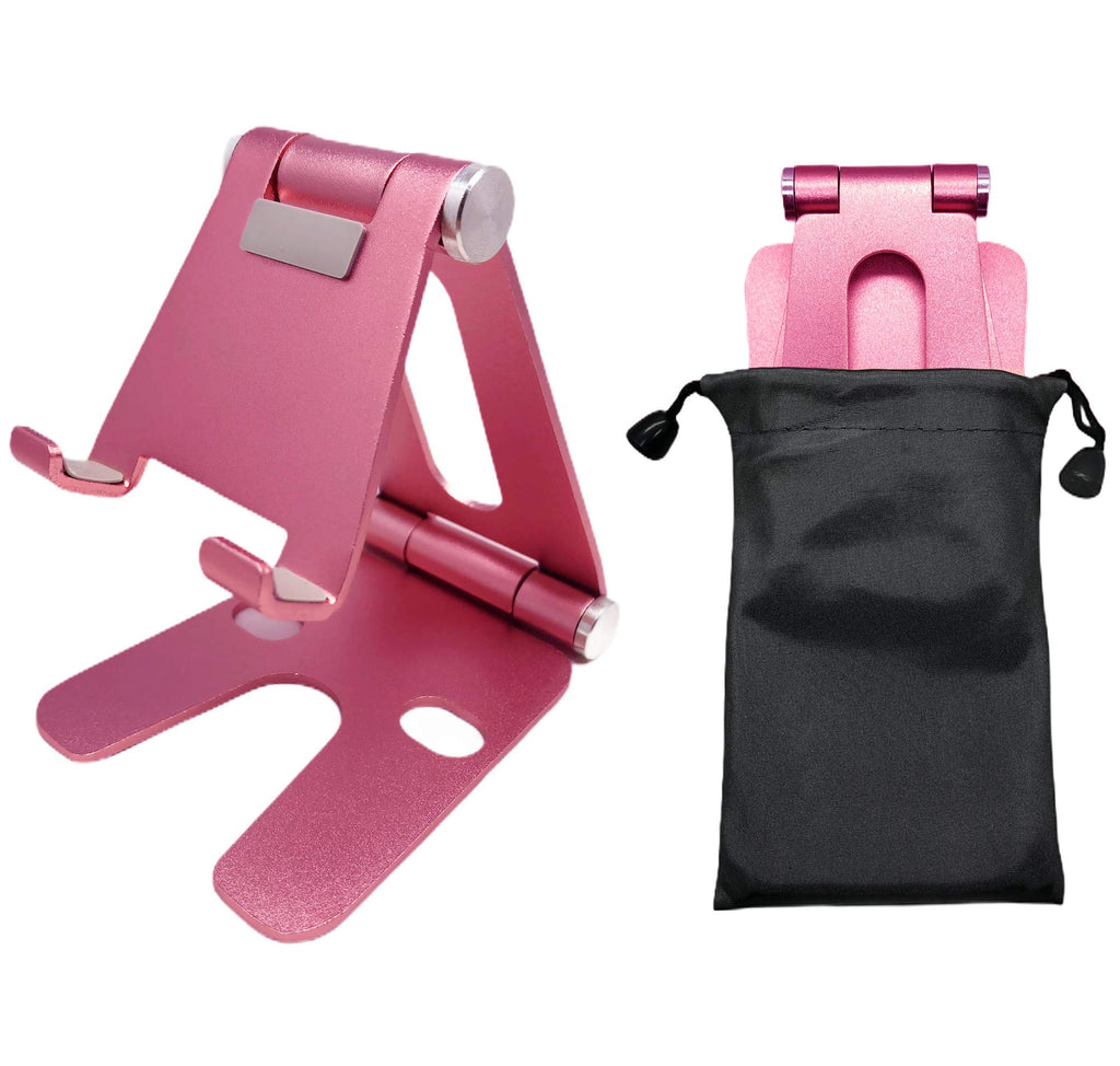 Pokanic Fully Foldable Multi-Angle Aluminum Phone & Tablet Stand - Adjustable Dock Holder for Desk, Bed, Office, School, Kitchen, Travel - Portable Charger Station Organizer