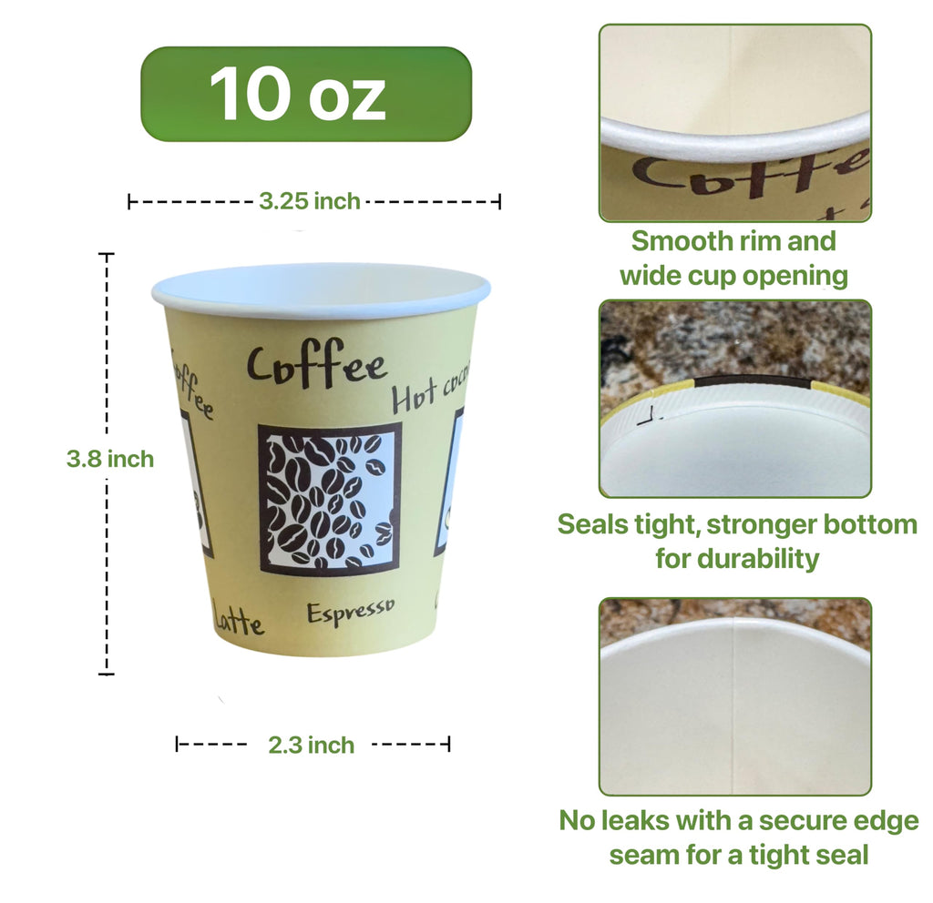 Pokanic Paper Cups oz Pack Disposable Hot Cold Beverage Drinking Coffee Water Juice Tea Party Travel Events Cafe Restaurant School Office Home Kitchen