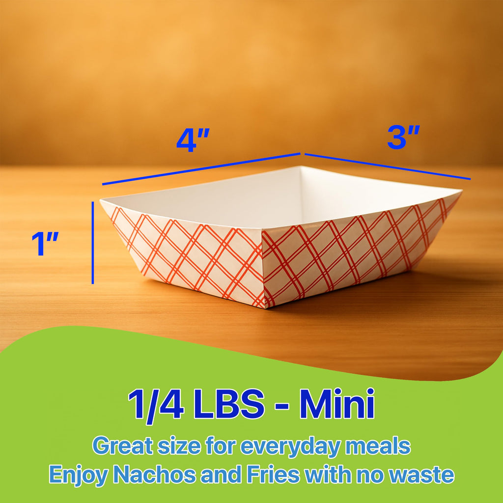 Pokanic Checkered Kraft Paper Boat Trays [ lb] x [ Pack] Disposable [ x x x] Containers Bowls Baskets Heavy-Duty Foods Snacks Hot Dogs Sandwich Burgers Popcorn Chips Tacos Nachos