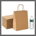 Pokanic Brown Kraft Paper Lunch Bags with Handles – [ Bags] x [ Inch] Reusable & Recyclable, Strong for Meal Prep, To-Go, Takeout, Parties & Small Business Use