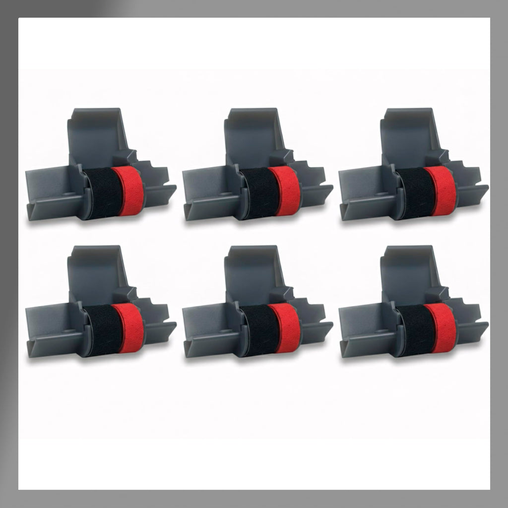 IR-40T Black and Red Ink Roller Ribbon Cartridge x [6 Pack] Dual Color Replacement Compatible with Casio Canon and Sharp Printing Calculators and Cash Registers (6 Pack)